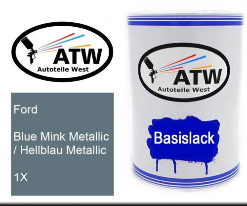 Ford, Blue Mink Metallic / Hellblau Metallic, 1X: 500ml Lackdose, von ATW Autoteile West.